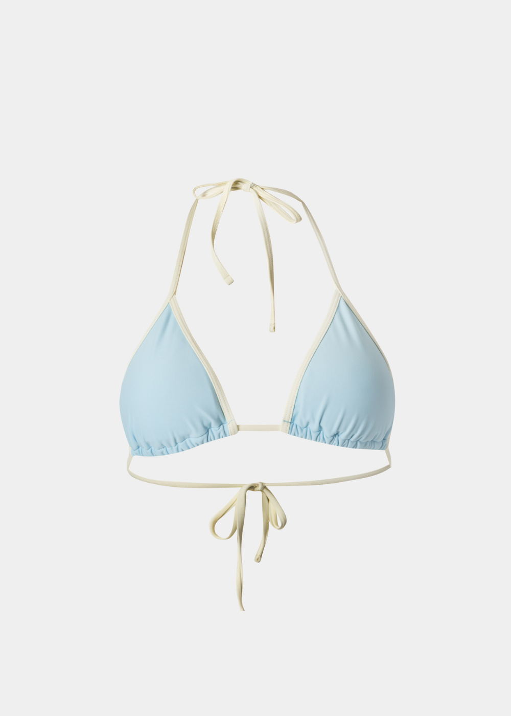 11 Aruba Bikini Top - Baby Blue/Cream Dacron - Image 1