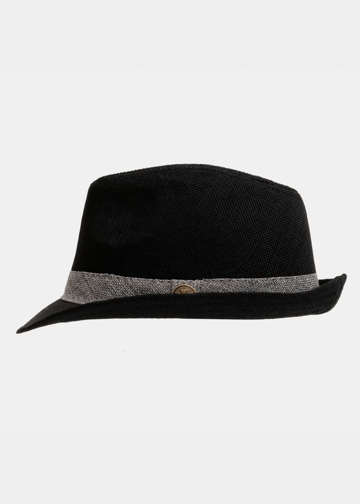 Black fedora with grey strap - Image 2