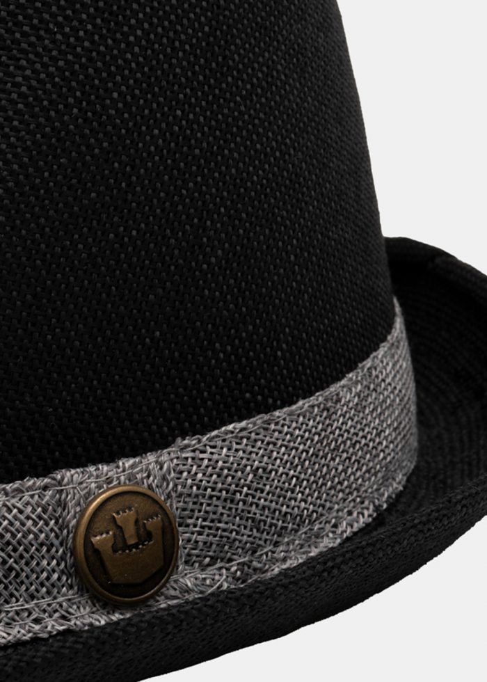 Black fedora with grey strap - Image 3