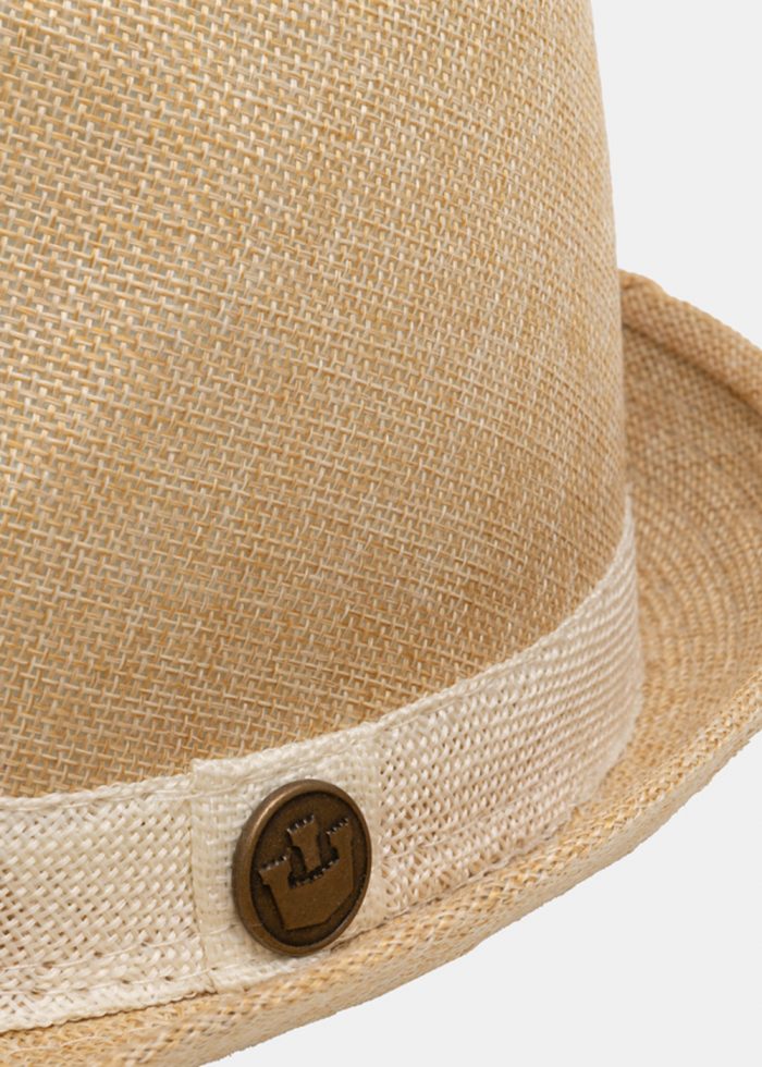 Beige fedora with ecru strap - Image 3