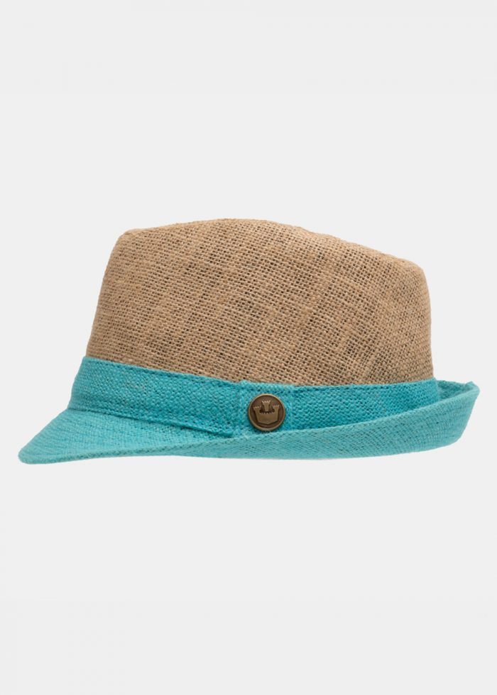 Brown & turquoise fedora - Image 2