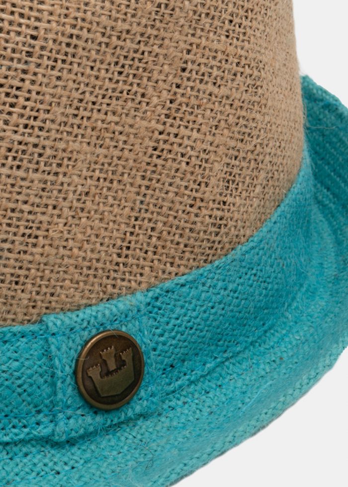 Brown & turquoise fedora - Image 3