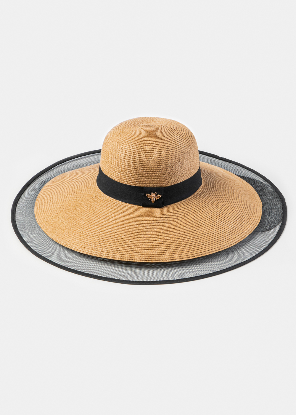 Brown Straw Hat w/ Black Details Brown Straw Hat w/ Black Details - Image 1