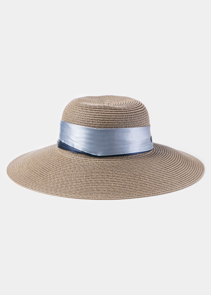 Dark Brown Hat w/ Satin Ribbon - Image 2