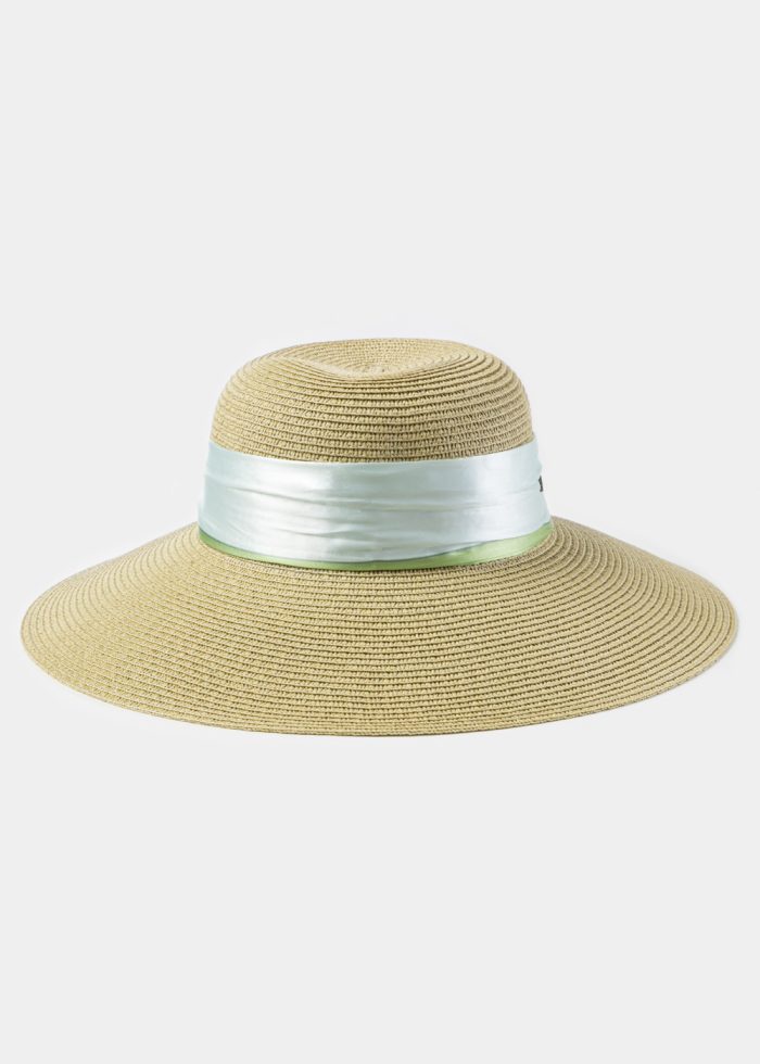 Lime Hat w/ Satin Ribbon - Image 2