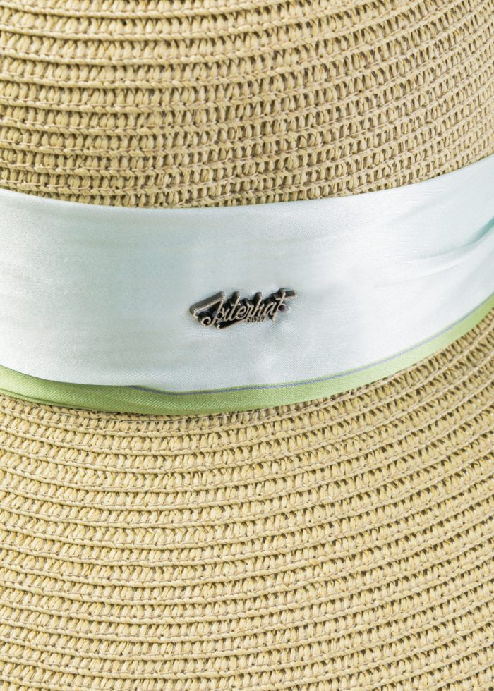 Lime Hat w/ Satin Ribbon - Image 3