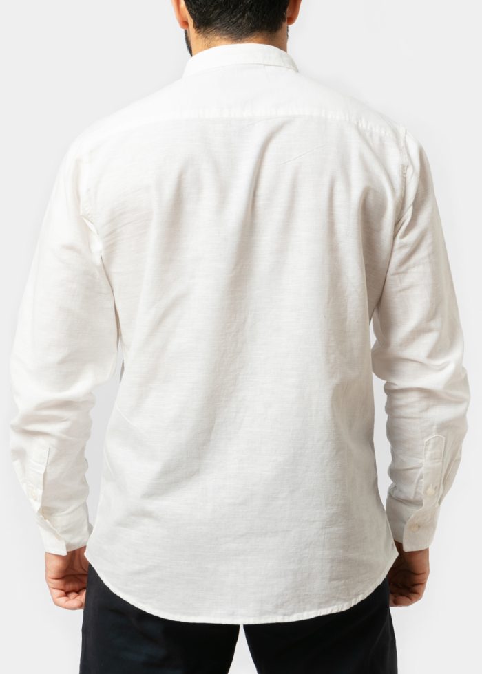 Linen - Cotton White Classic Shirt - Image 2