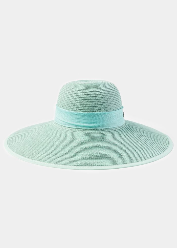 Mint Sun Hat w/ Ribbon in Tone - Image 2