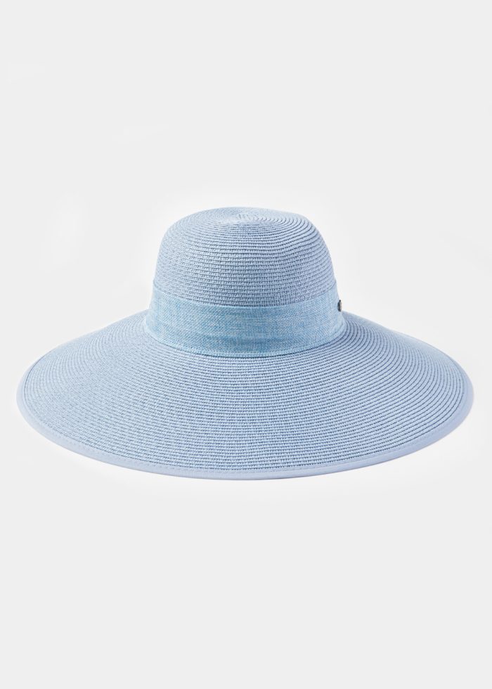 Azure Sun Hat w/ Ribbon in Tone - Image 2