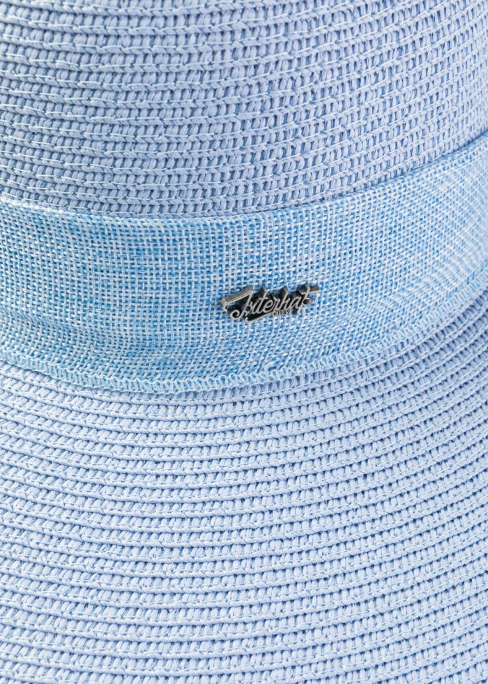 Azure Sun Hat w/ Ribbon in Tone - Image 3