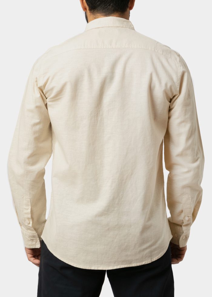 Linen - Cotton Beige Classic Shirt - Image 2