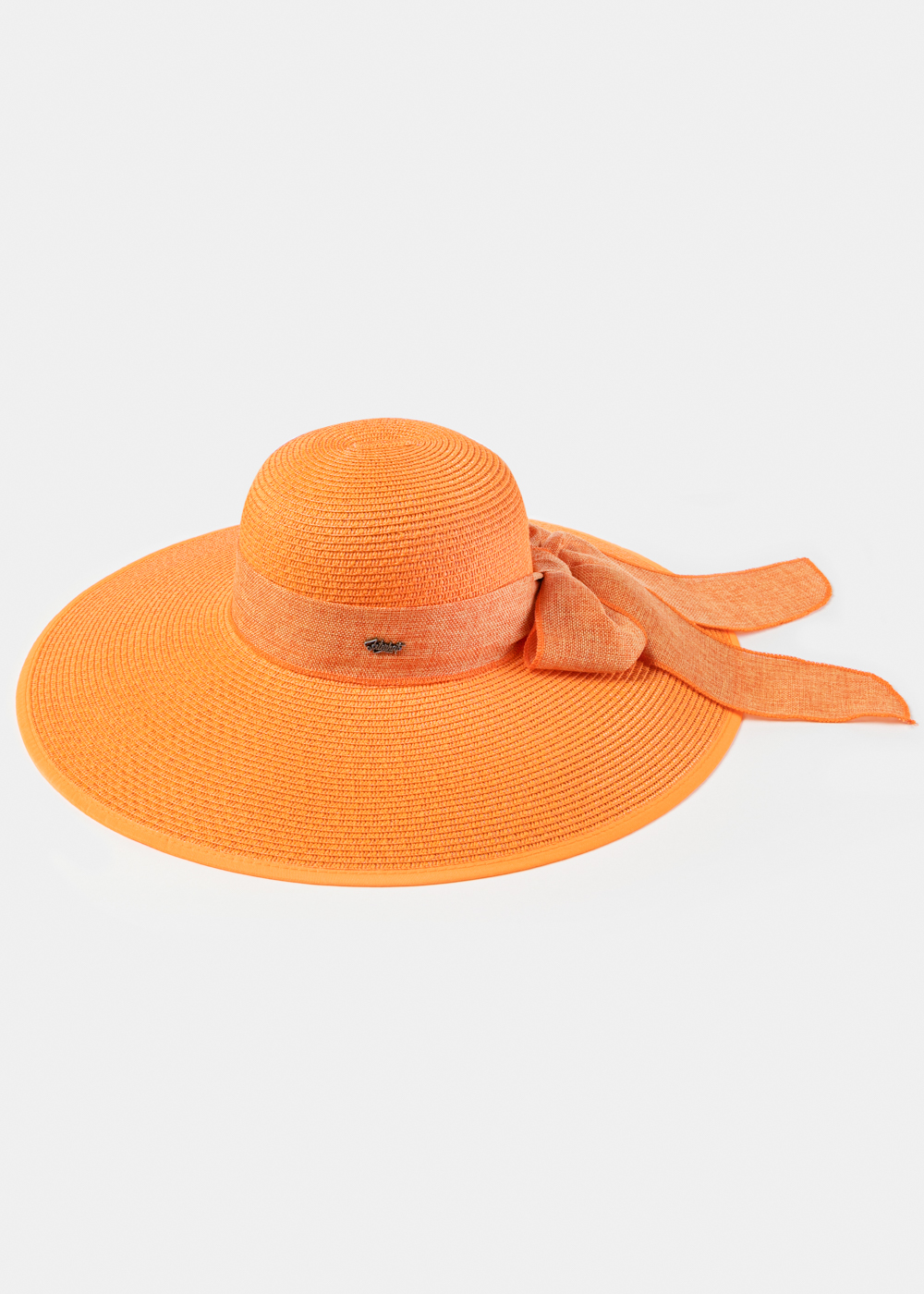 Orange Sun Hat w/ Ribbon in Tone Orange Sun Hat w/ Ribbon in Tone - Image 1