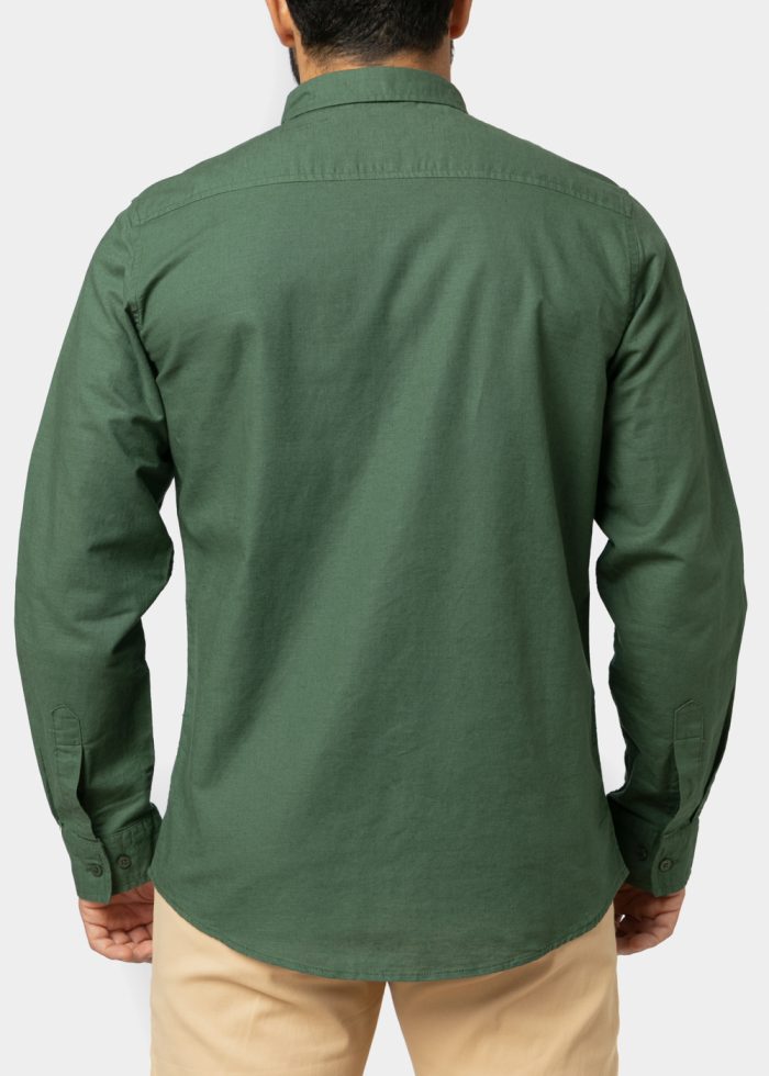 Linen - Cotton Khaki Classic Shirt - Image 2
