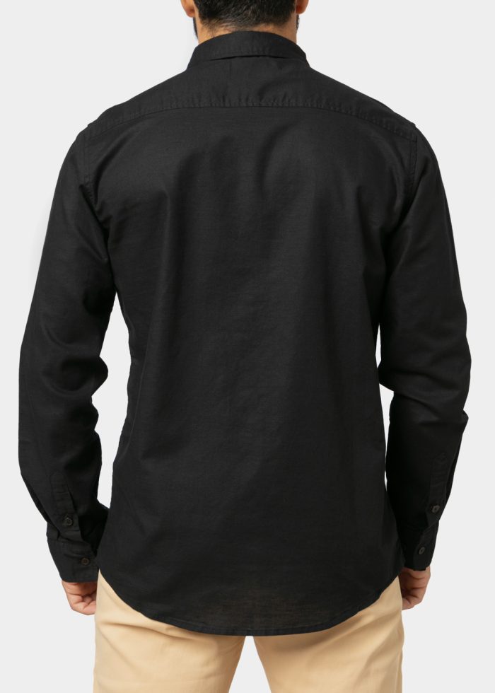 Linen - Cotton Black Shirt - Image 2