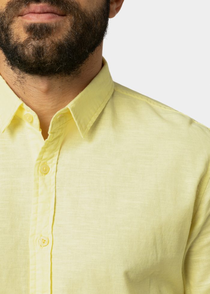 Linen - Cotton Yellow Shirt - Image 3