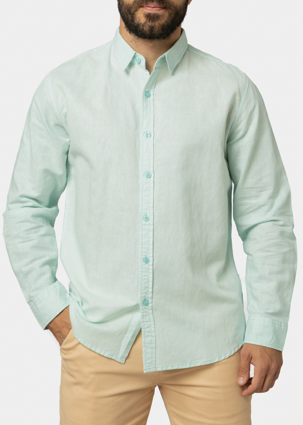 Linen - Cotton Mint Shirt Linen - Cotton Mint Shirt - Image 1