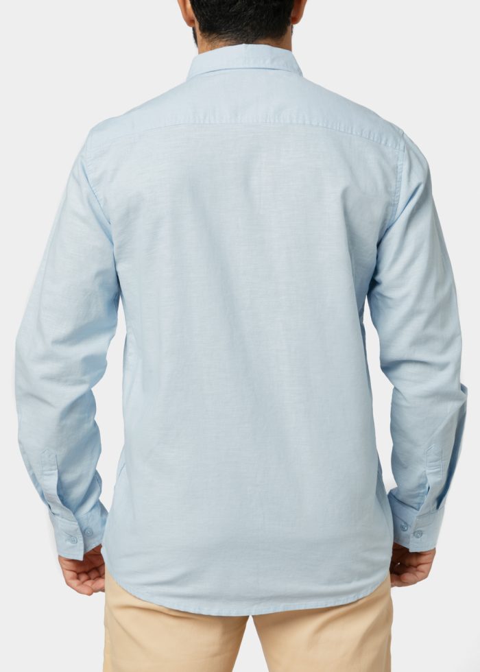 Linen - Cotton Light Blue Shirt - Image 2