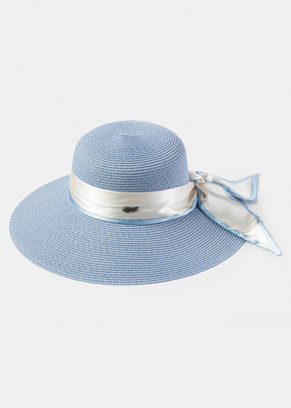 Light Blue Hat w/ Satin Ribbon Light Blue Hat w/ Satin Ribbon - Image 1