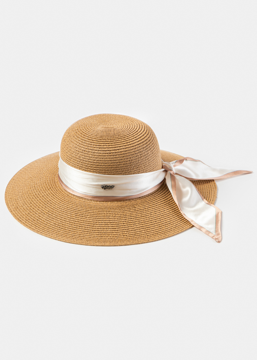 Brown Hat w/ Satin Ribbon Brown Hat w/ Satin Ribbon - Image 1