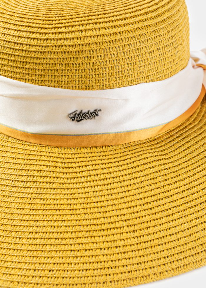 Mustard Hat w/ Satin Ribbon - Image 3