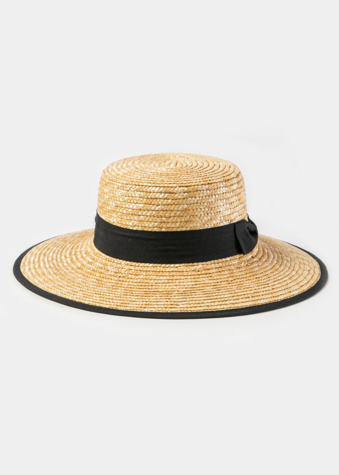 Natural Straw Hat w/ Black Details - Image 2