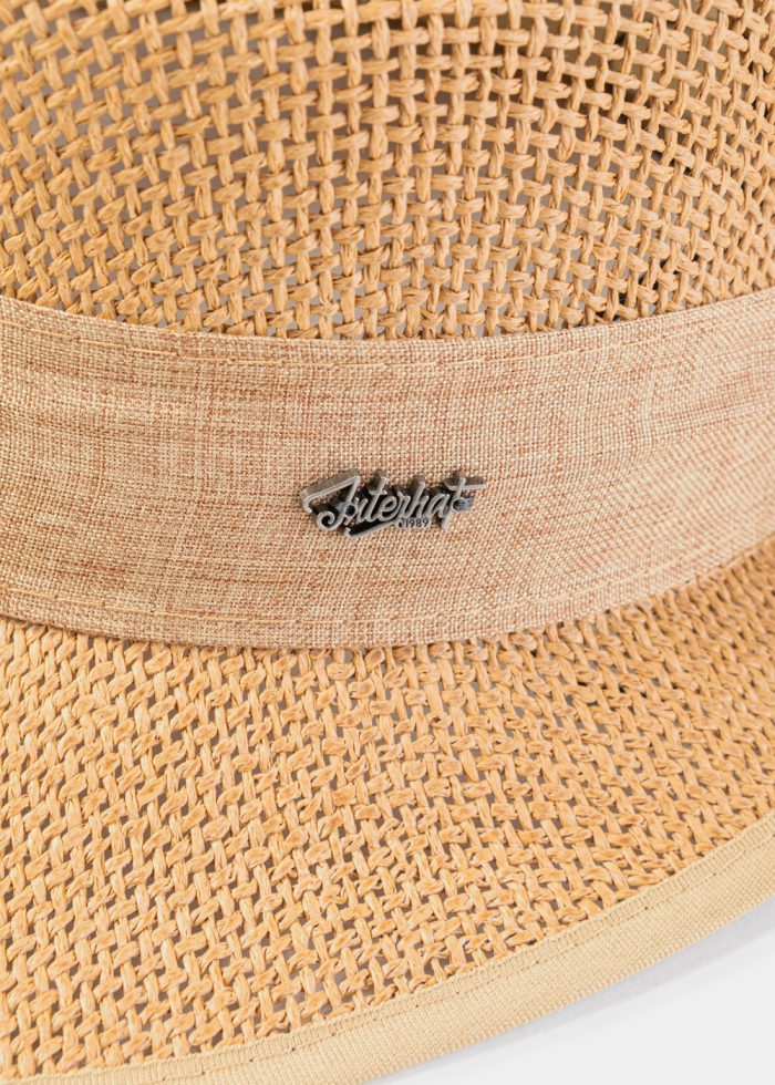 Brown Lady Hat w/ Ribbon in Tone - Image 3