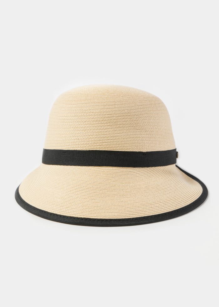 Beige Straw Jockey Style Hat - Image 3