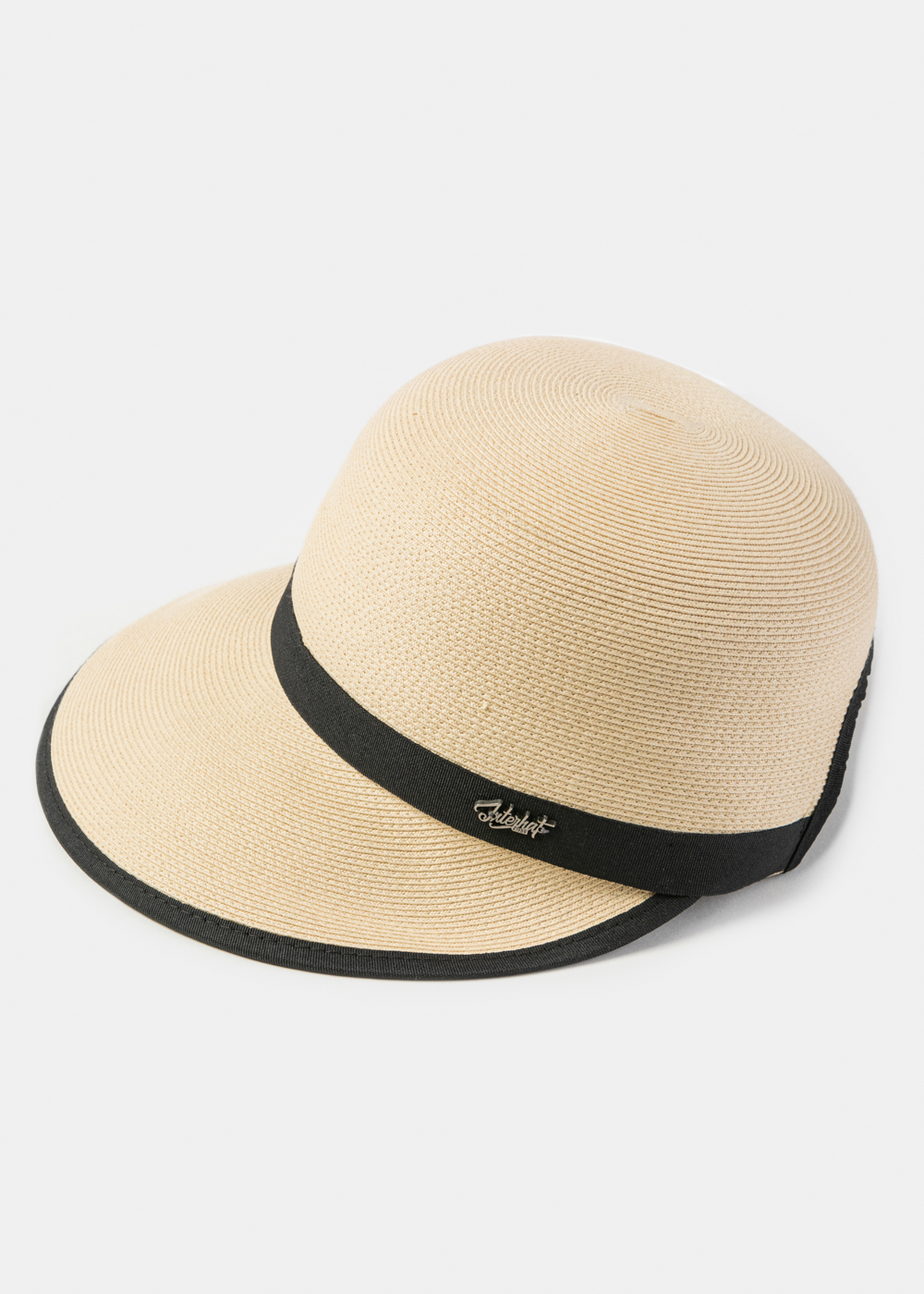 Beige Straw Jockey Style Hat Beige Straw Jockey Style Hat - Image 1