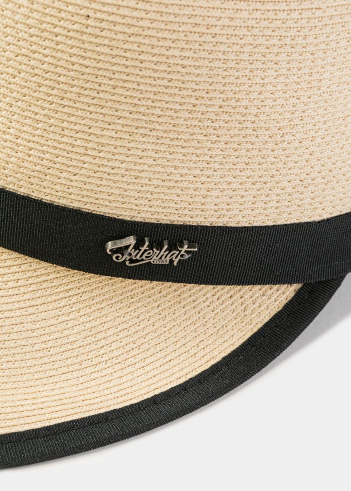 Beige Straw Jockey Style Hat - Image 4