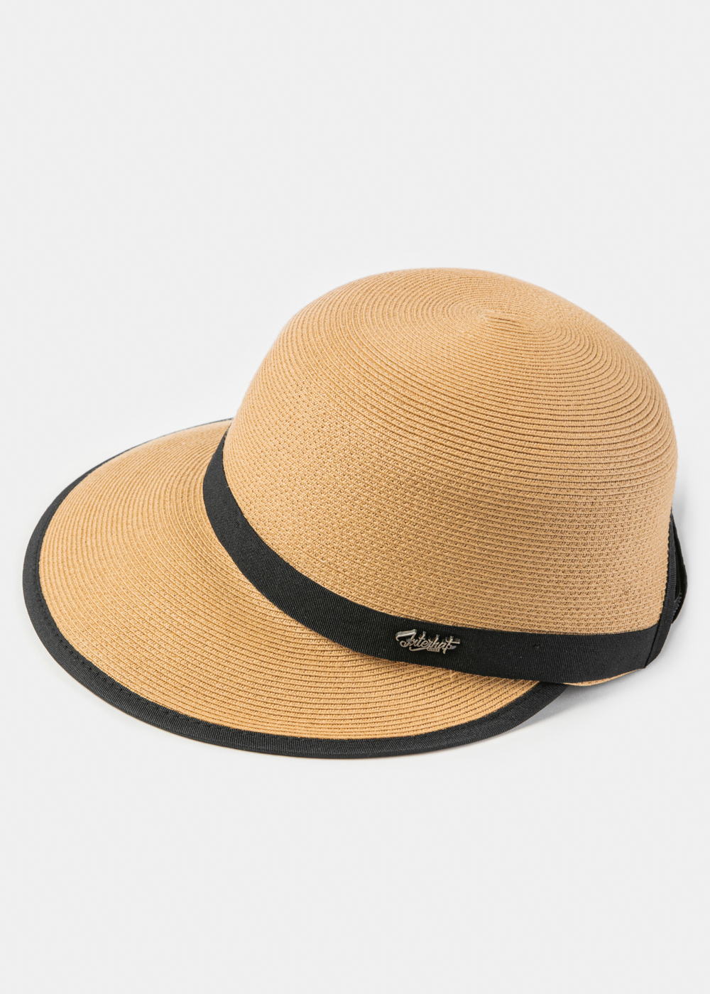 Brown Straw Jockey Style Hat Brown Straw Jockey Style Hat - Image 1