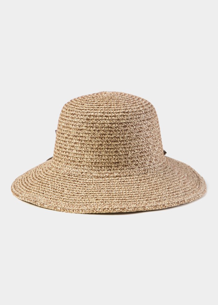 Brown & Cream Mixed Hat w/ Brown Bow - Image 2