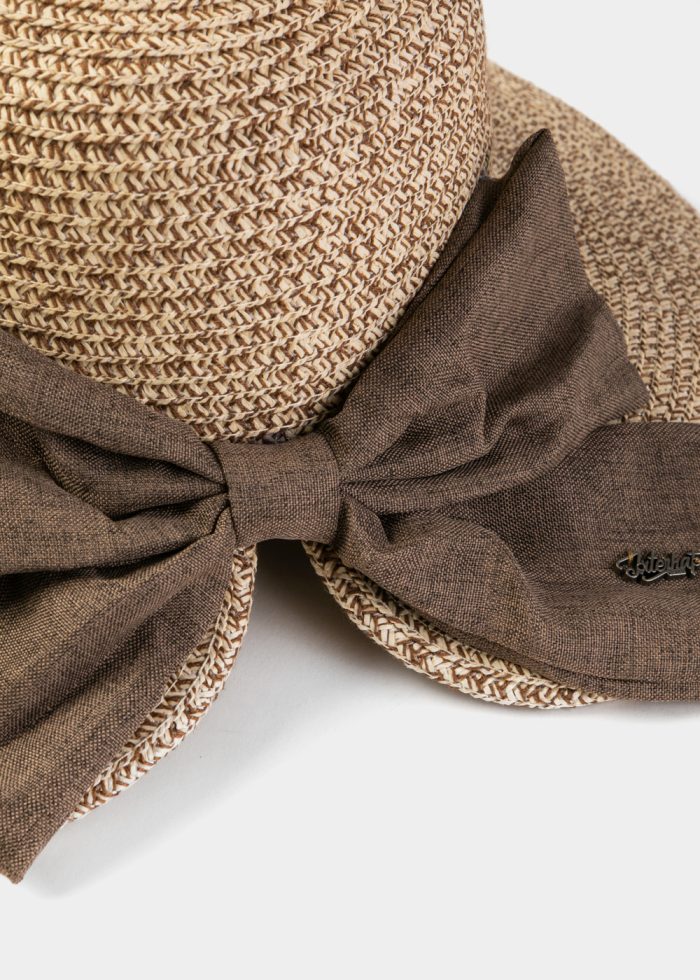 Brown & Cream Mixed Hat w/ Brown Bow - Image 3