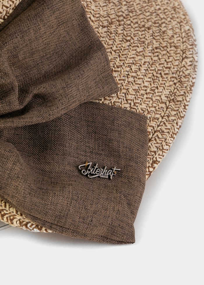 Brown & Cream Mixed Hat w/ Brown Bow - Image 4