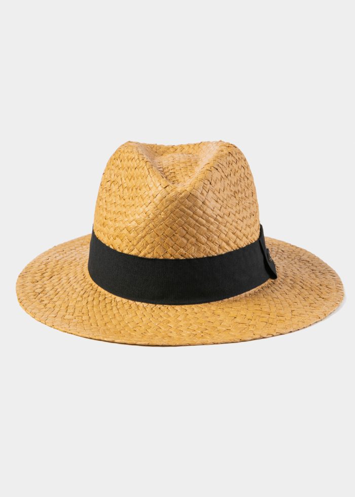 Brown Panama Style Hat w/ Black Hatband - Image 2