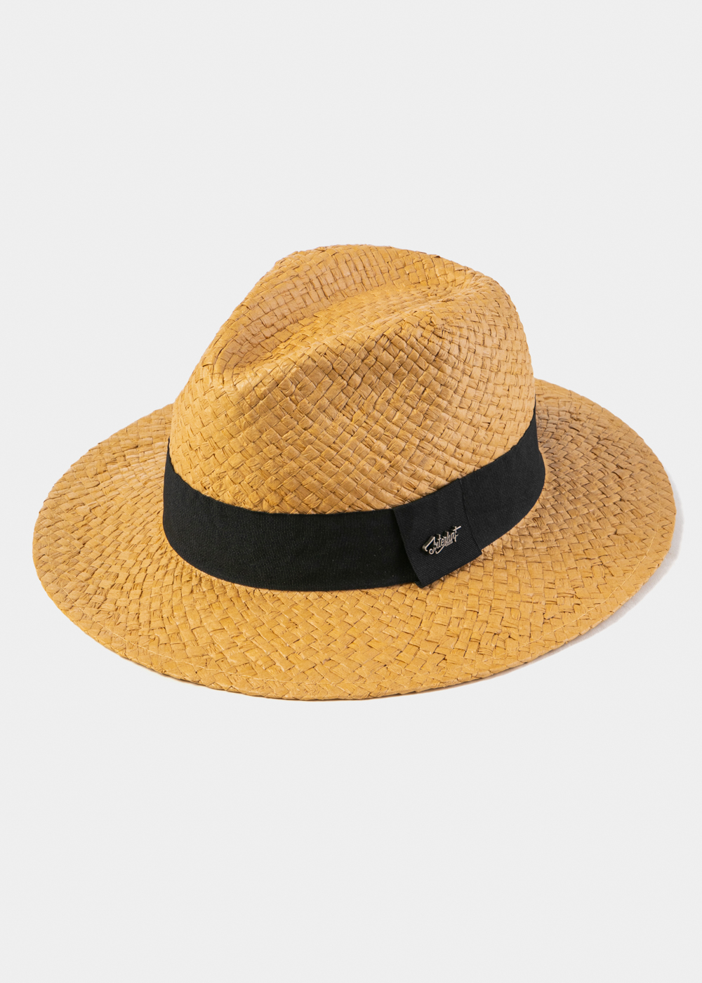 Brown Panama Style Hat w/ Black Hatband Brown Panama Style Hat w/ Black Hatband - Image 1