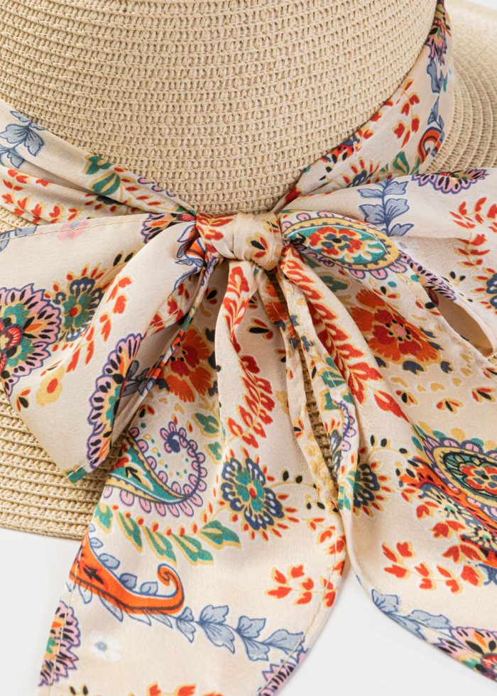 Beige Hat w/ Lahouri Ribbon - Image 4