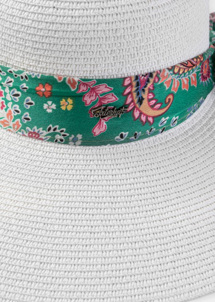 White Hat w/ Lahouri Ribbon - Image 3