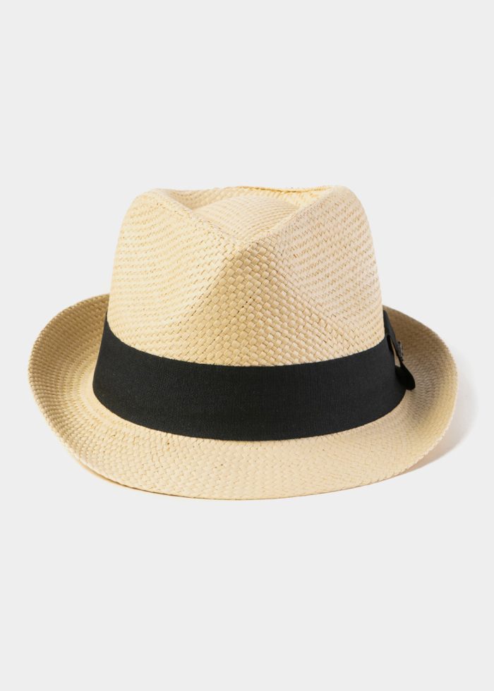 Beige Fedora Hat w/ black hatband 2 - Image 2