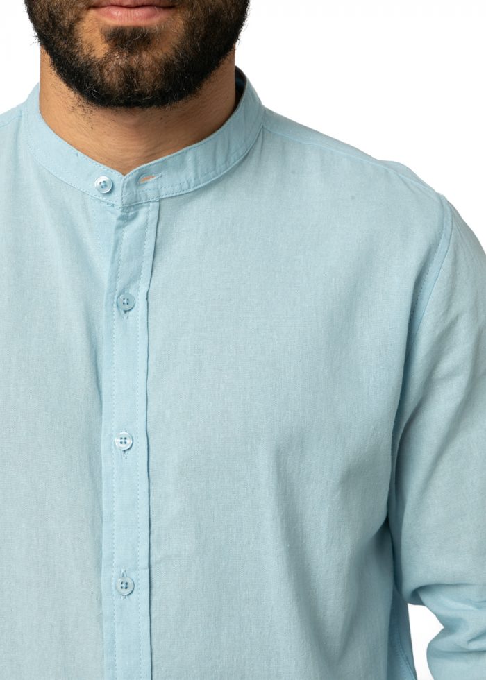 Light Blue Mao Shirt - Image 3