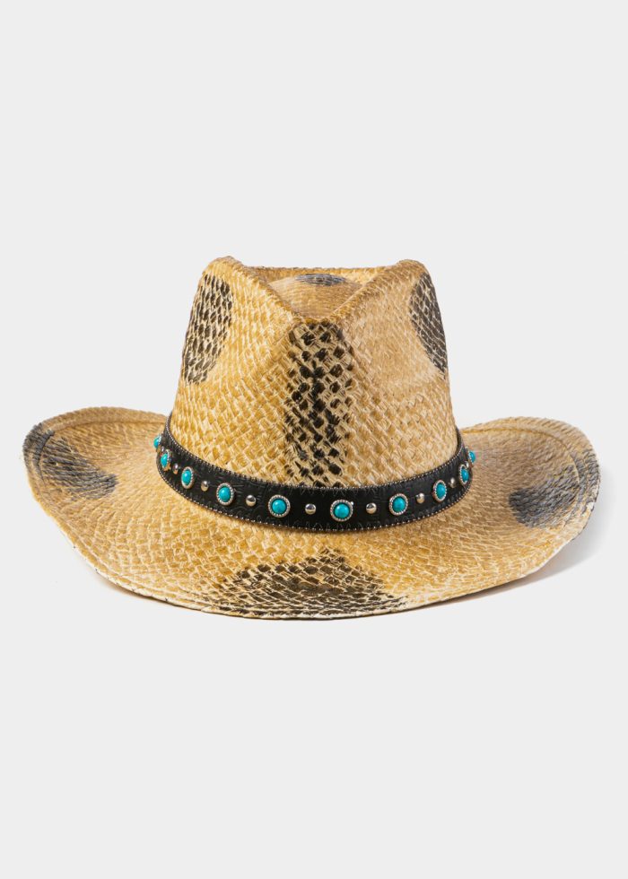 Cowboy Style Hat w/ Black Details - Image 2