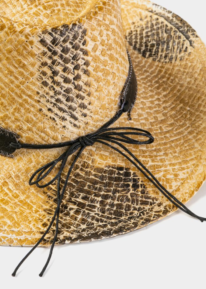 Cowboy Style Hat w/ Black Details - Image 4