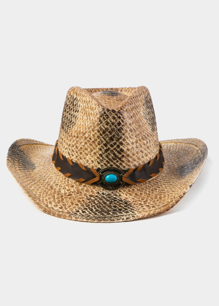 Cowboy Style Hat w/ Braided Hatband - Image 2