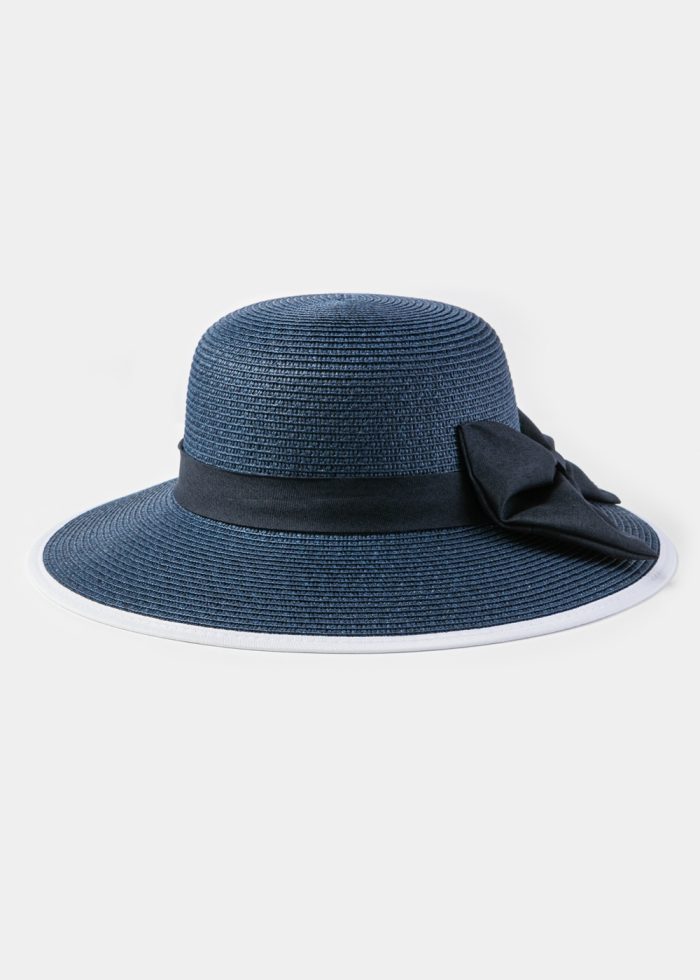 Blue Navy Hat w/ Blue Navy Bow - Image 2