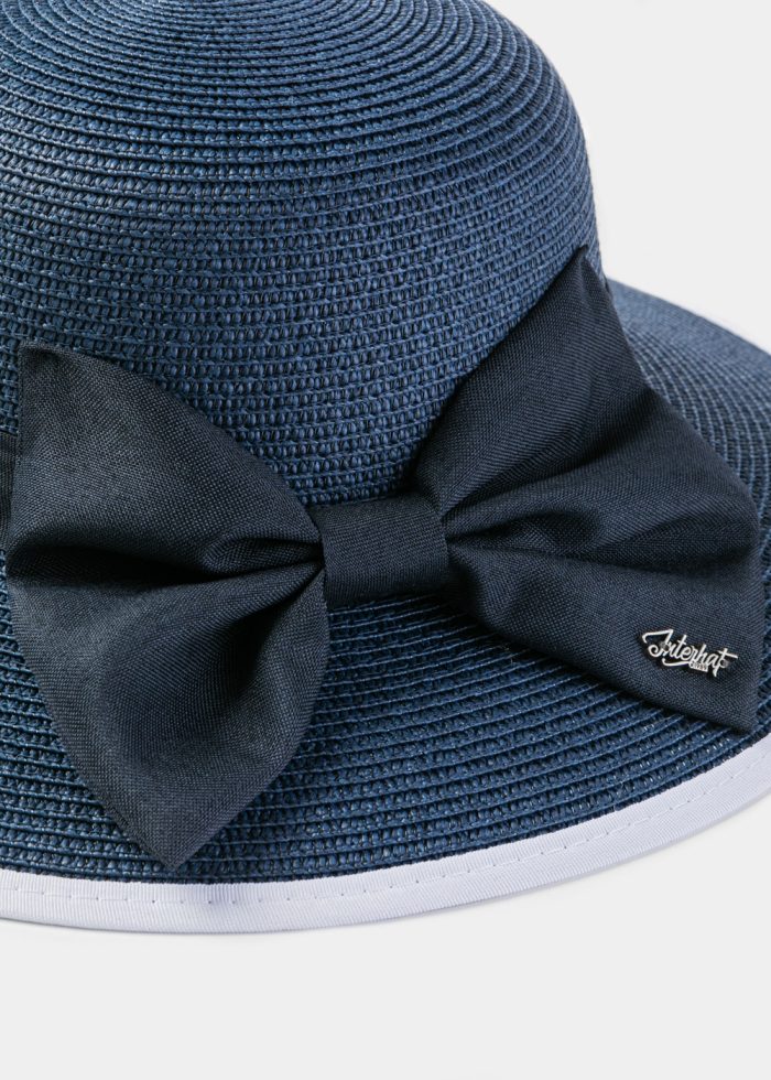Blue Navy Hat w/ Blue Navy Bow - Image 3
