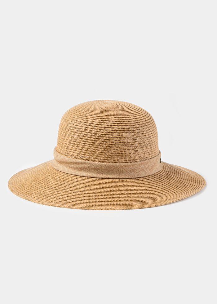 Brown Hat w/ Ribbon in Tone - Image 2