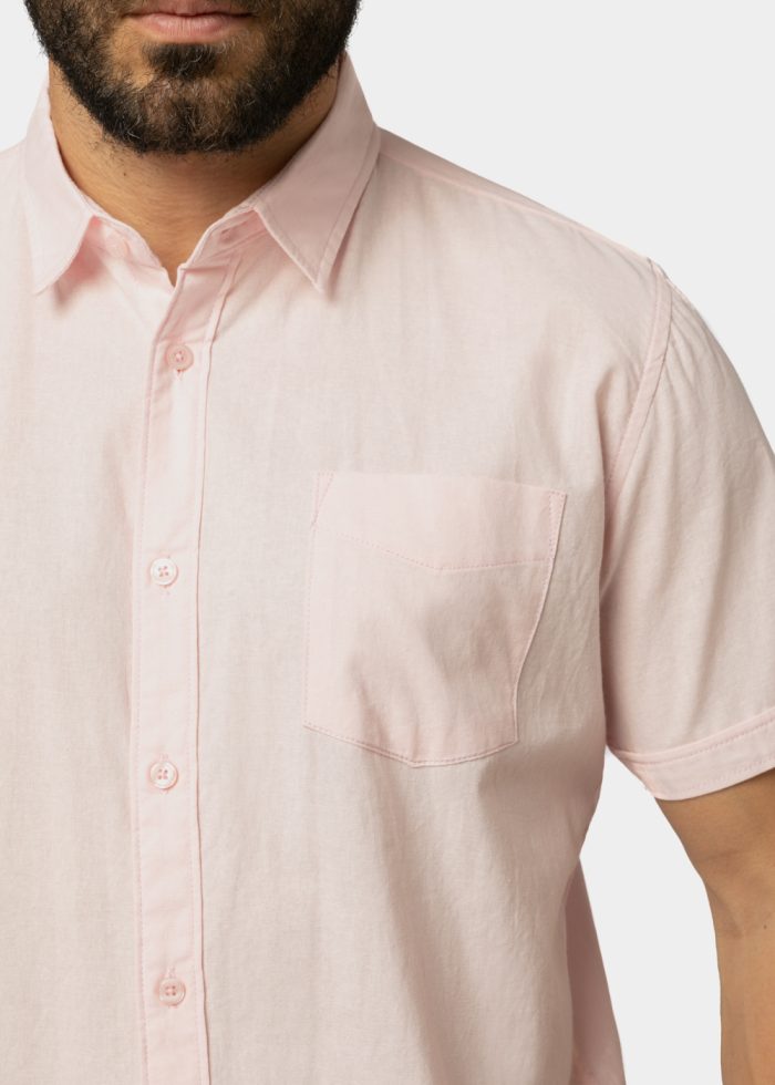 Light Pink Classic Shirt w/ Short Sleeves - Image 3