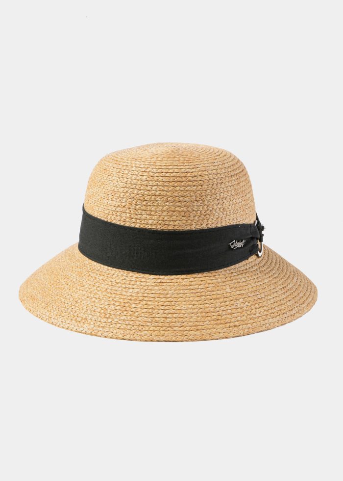 Natural Raffia Hat w/ Black Hatband - Image 2