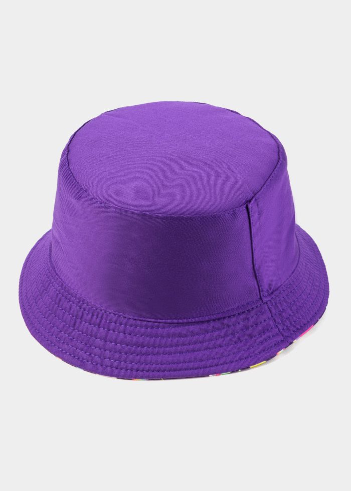 Navy Blue Double Face Kids Bucket Hat w/ Unicorns Pattern - Image 2