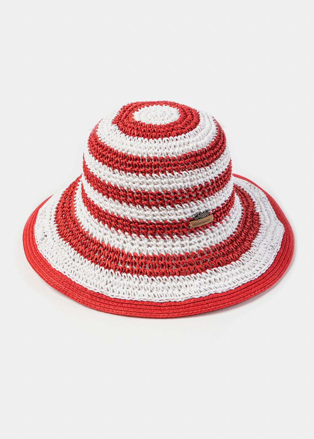 Red & White Handmade Bucket Hat Red & White Handmade Bucket Hat - Image 1