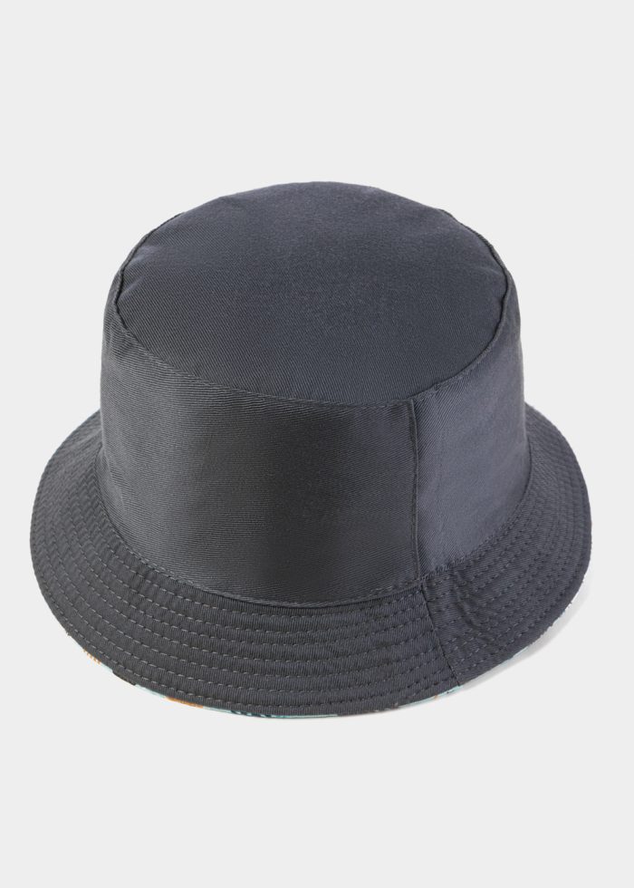 Blue Double Face Kids Bucket Hat w/ Sea Elements Pattern - Image 2